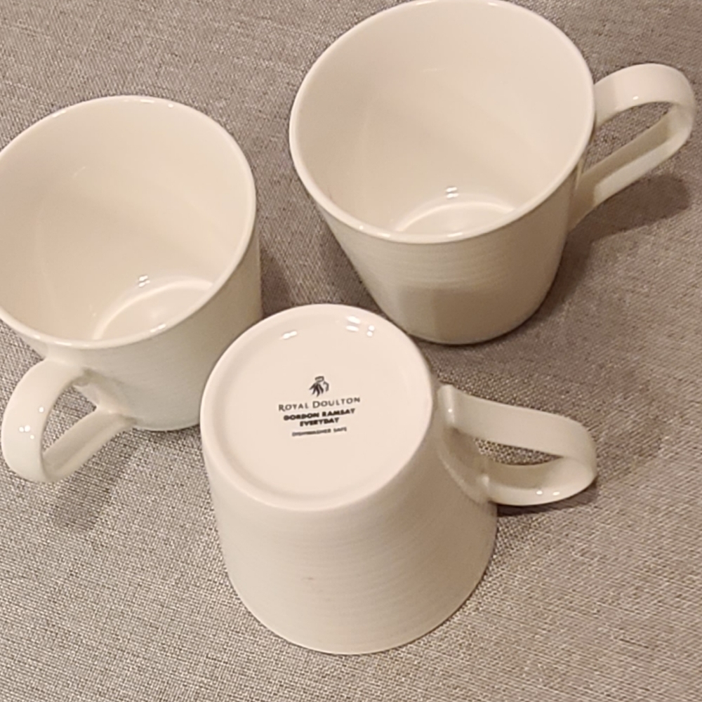 3 Royal Doulton Gordon Ramsay Everyday Coffee Tea Mugs Cups